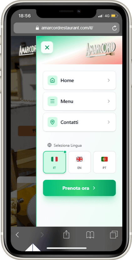Sito Web per Ristorante – Amarcord Restaurant — screenshot 7