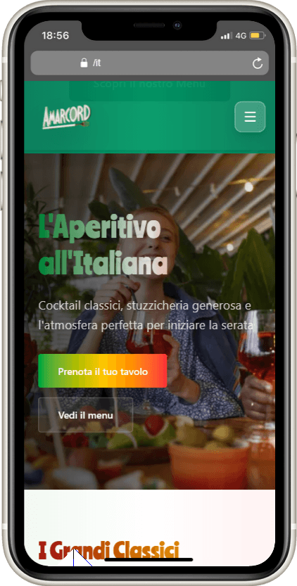 Sito Web per Ristorante – Amarcord Restaurant — screenshot 8