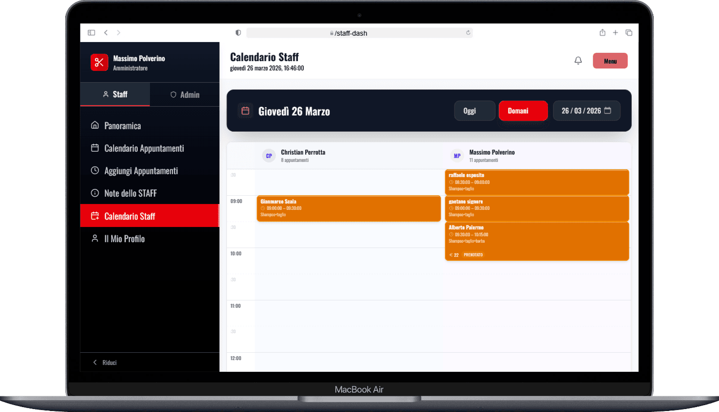 Gestionale Web per Barber Shop – P-Max Hair Studio — screenshot 11