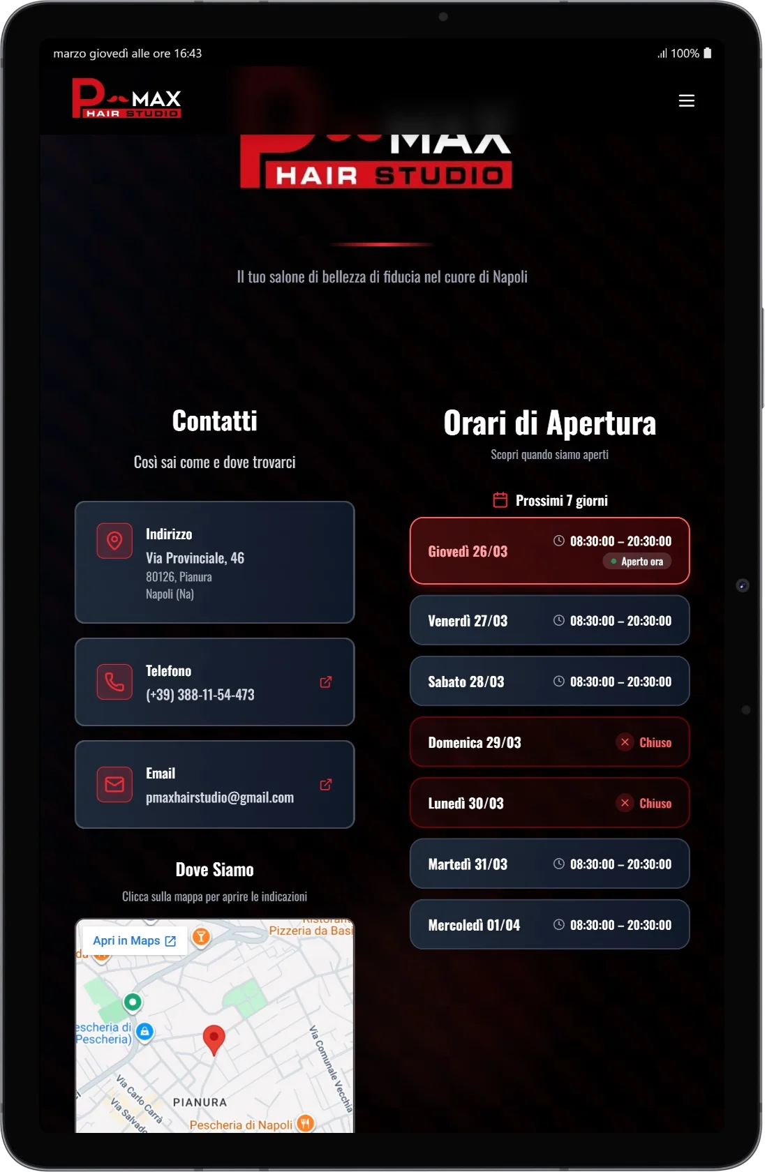 Gestionale Web per Barber Shop – P-Max Hair Studio — screenshot 9